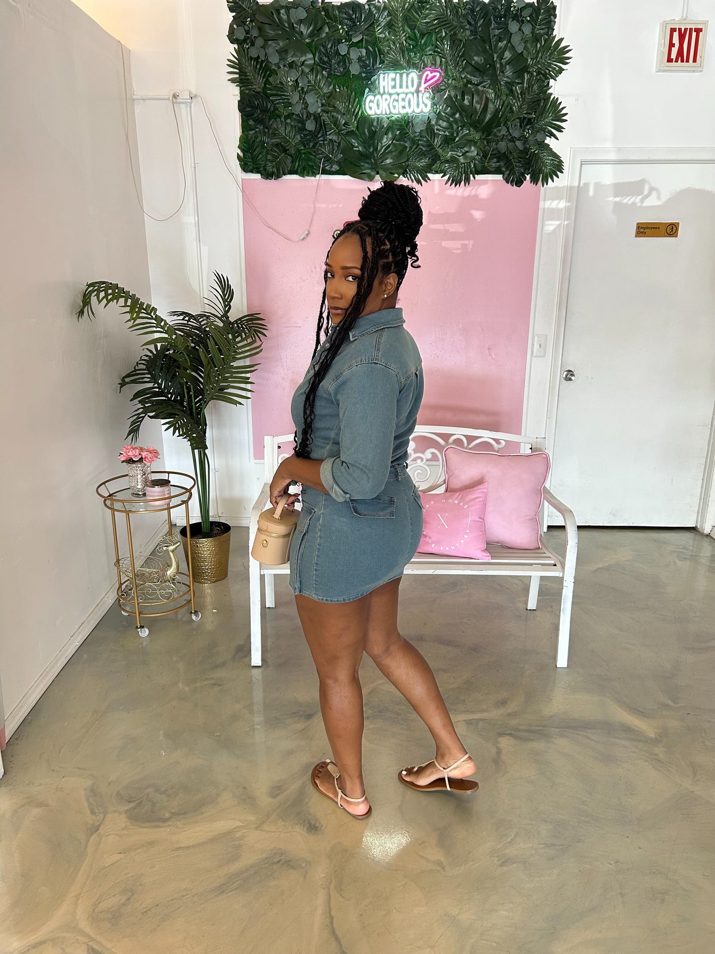 “Just a Girl” Denim Dress