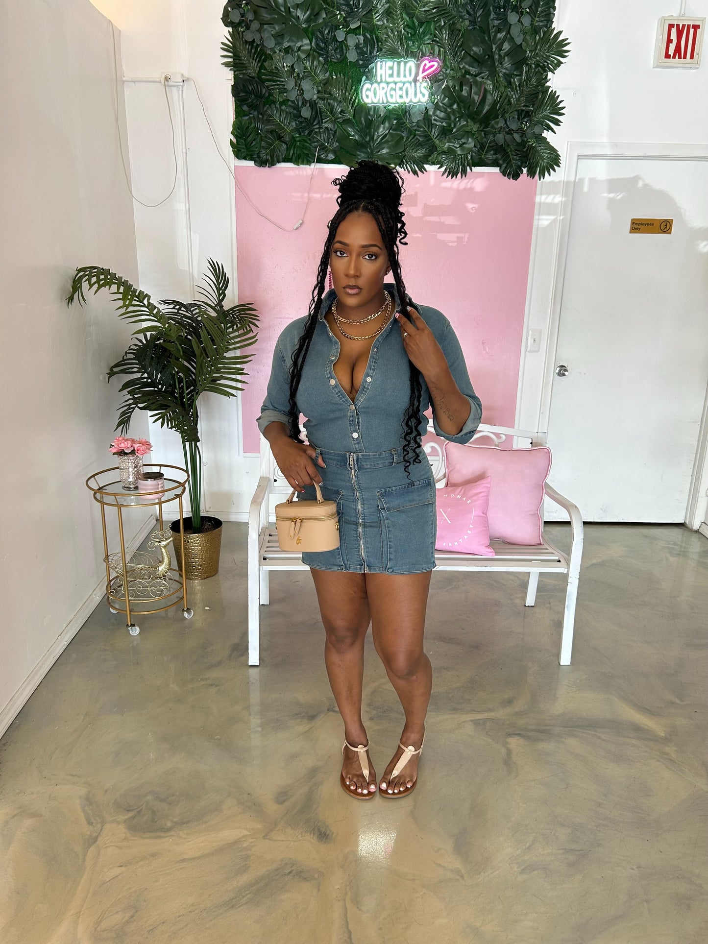 “Just a Girl” Denim Dress
