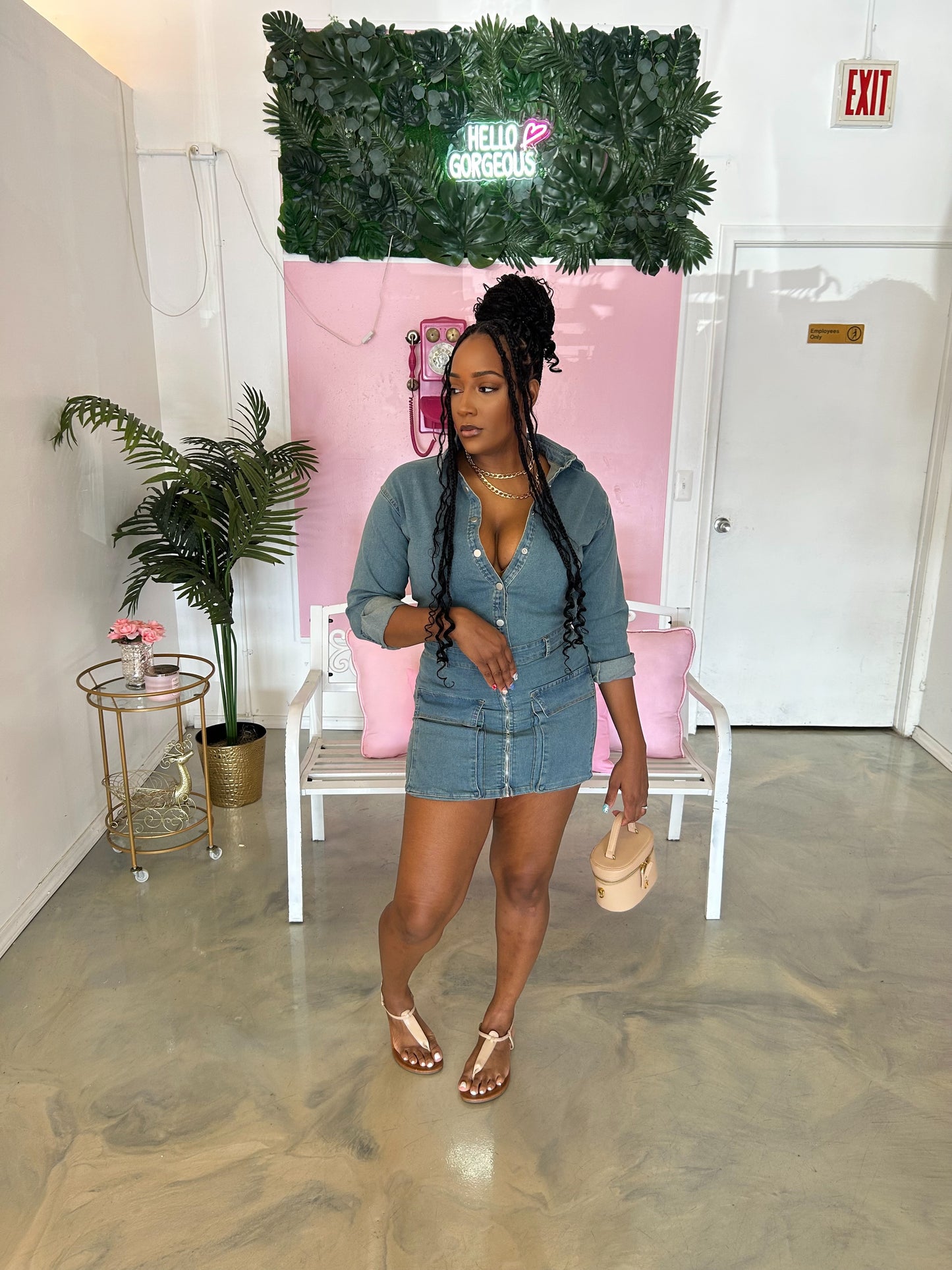 “Just a Girl” Denim Dress