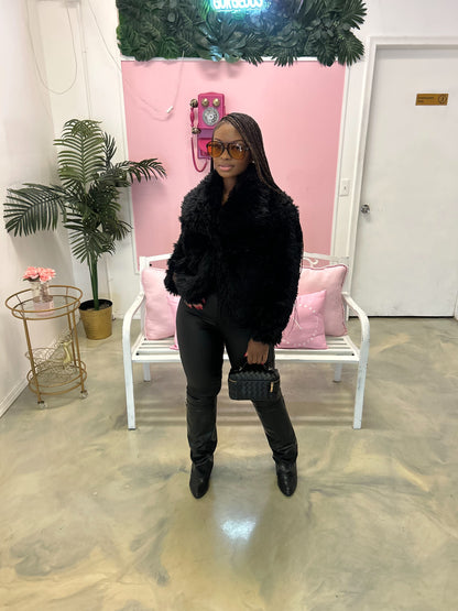 “Bundle Up” Crop Fur Coat