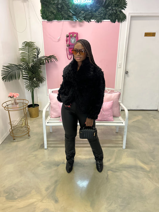 “Bundle Up” Crop Fur Coat