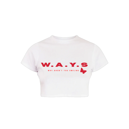 “W.A.Y.S” Crop Tee (Red)