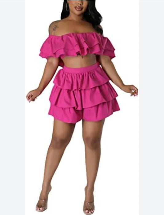 “Ruffled Up” Short Set
