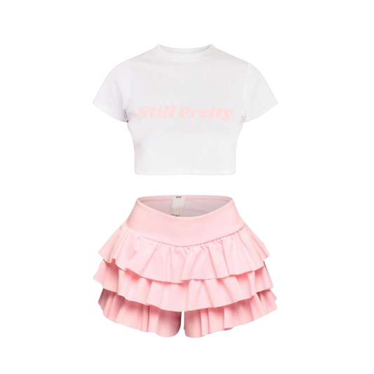 “Just a Tease” Ruffle Shorts (Pink)