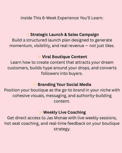“The 6 Figure Rack” Boutique Mentorship